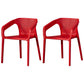 Modern Style Plastic Dining Chair Stackable Dining Side Chairs for Kitchen Red 2 Piece Set Clearhalo ' kitchen&dining_furn' 'Dining Chairs' 'Dining Tables & Seating' 'dining_chair' 'furn' 'furn_dining_chair' 'Furniture' 'furniture_dining_chair' 'Kitchen & Dining Furniture' 'kitchen' 3910353