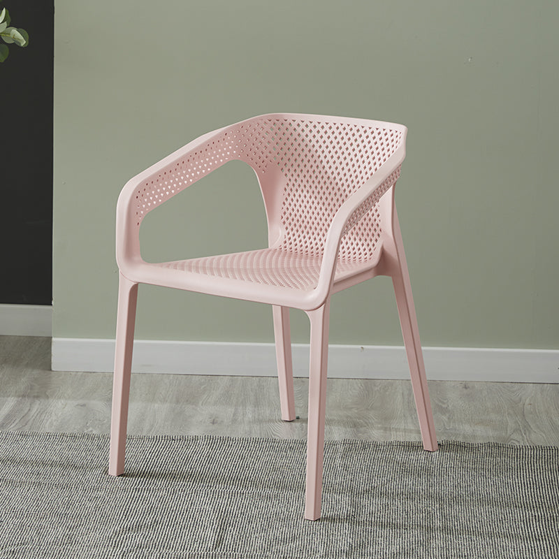 Modern Style Plastic Dining Chair Stackable Dining Side Chairs for Kitchen Pink 1 Piece Clearhalo ' kitchen&dining_furn' 'Dining Chairs' 'Dining Tables & Seating' 'dining_chair' 'furn' 'furn_dining_chair' 'Furniture' 'furniture_dining_chair' 'Kitchen & Dining Furniture' 'kitchen' 3910358