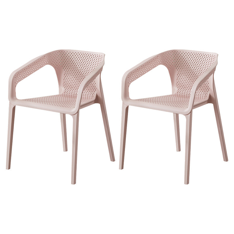 Modern Style Plastic Dining Chair Stackable Dining Side Chairs for Kitchen Pink 2 Piece Set Clearhalo ' kitchen&dining_furn' 'Dining Chairs' 'Dining Tables & Seating' 'dining_chair' 'furn' 'furn_dining_chair' 'Furniture' 'furniture_dining_chair' 'Kitchen & Dining Furniture' 'kitchen' 3910360