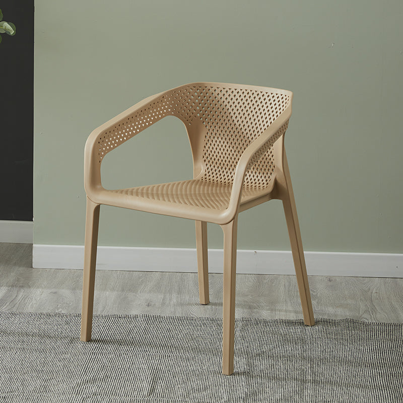 Modern Style Plastic Dining Chair Stackable Dining Side Chairs for Kitchen Khaki 1 Piece Clearhalo ' kitchen&dining_furn' 'Dining Chairs' 'Dining Tables & Seating' 'dining_chair' 'furn' 'furn_dining_chair' 'Furniture' 'furniture_dining_chair' 'Kitchen & Dining Furniture' 'kitchen' 3910371