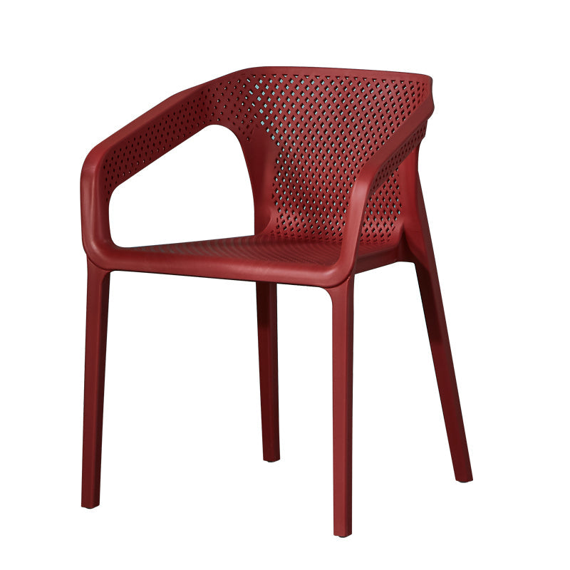 Modern Style Plastic Dining Chair Stackable Dining Side Chairs for Kitchen Burgundy 1 Piece Clearhalo ' kitchen&dining_furn' 'Dining Chairs' 'Dining Tables & Seating' 'dining_chair' 'furn' 'furn_dining_chair' 'Furniture' 'furniture_dining_chair' 'Kitchen & Dining Furniture' 'kitchen' 3910377