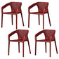 Modern Style Plastic Dining Chair Stackable Dining Side Chairs for Kitchen Burgundy 4 Piece Set Clearhalo ' kitchen&dining_furn' 'Dining Chairs' 'Dining Tables & Seating' 'dining_chair' 'furn' 'furn_dining_chair' 'Furniture' 'furniture_dining_chair' 'Kitchen & Dining Furniture' 'kitchen' 3910379