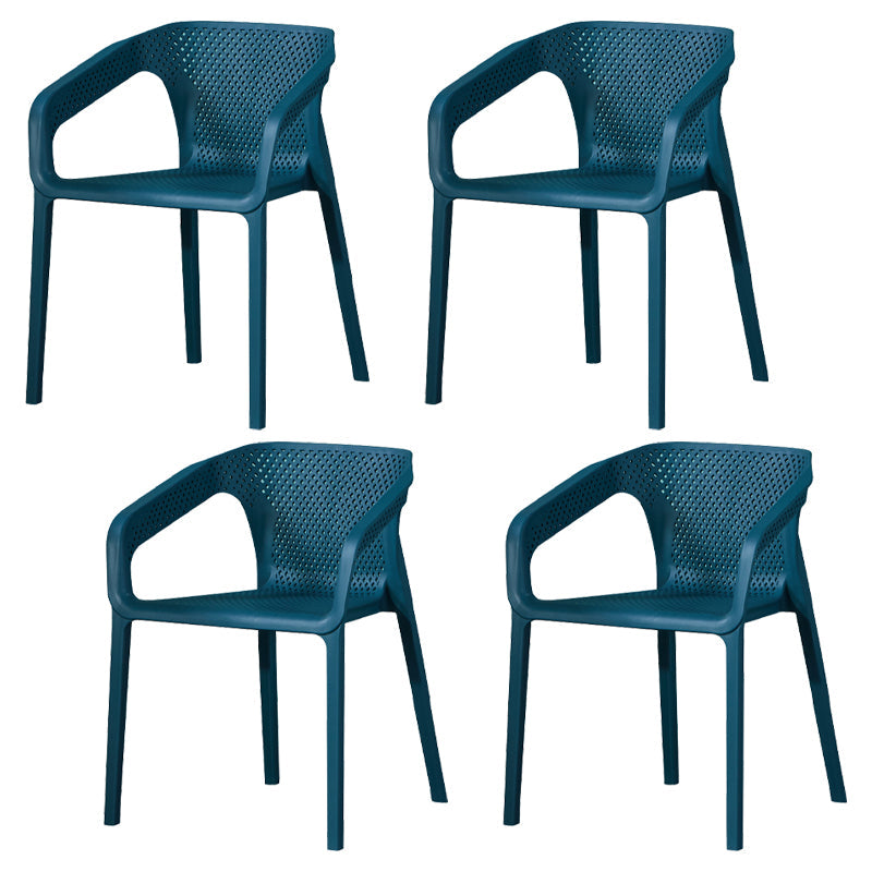 Modern Style Plastic Dining Chair Stackable Dining Side Chairs for Kitchen Dark Blue 4 Piece Set Clearhalo ' kitchen&dining_furn' 'Dining Chairs' 'Dining Tables & Seating' 'dining_chair' 'furn' 'furn_dining_chair' 'Furniture' 'furniture_dining_chair' 'Kitchen & Dining Furniture' 'kitchen' 3910387