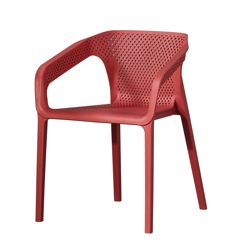 Modern Style Plastic Dining Chair Stackable Dining Side Chairs for Kitchen Orange-Red 1 Piece Clearhalo ' kitchen&dining_furn' 'Dining Chairs' 'Dining Tables & Seating' 'dining_chair' 'furn' 'furn_dining_chair' 'Furniture' 'furniture_dining_chair' 'Kitchen & Dining Furniture' 'kitchen' 3910388