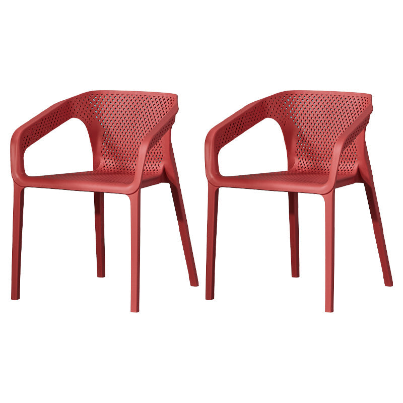 Modern Style Plastic Dining Chair Stackable Dining Side Chairs for Kitchen Orange-Red 2 Piece Set Clearhalo ' kitchen&dining_furn' 'Dining Chairs' 'Dining Tables & Seating' 'dining_chair' 'furn' 'furn_dining_chair' 'Furniture' 'furniture_dining_chair' 'Kitchen & Dining Furniture' 'kitchen' 3910389