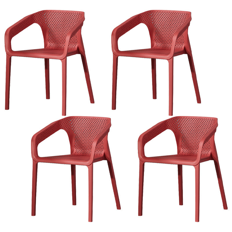 Modern Style Plastic Dining Chair Stackable Dining Side Chairs for Kitchen Orange-Red 4 Piece Set Clearhalo ' kitchen&dining_furn' 'Dining Chairs' 'Dining Tables & Seating' 'dining_chair' 'furn' 'furn_dining_chair' 'Furniture' 'furniture_dining_chair' 'Kitchen & Dining Furniture' 'kitchen' 3910390