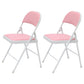 Modern Indoor-Outdoor Metal Home Side Chair Armless Folding Open Back Dining Side Chair Pink 2 Piece Set Clearhalo ' kitchen&dining_furn' 'Dining Chairs' 'Dining Tables & Seating' 'dining_chair' 'furn' 'furn_dining_chair' 'Furniture' 'furniture_dining_chair' 'Kitchen & Dining Furniture' 'kitchen' 3910400
