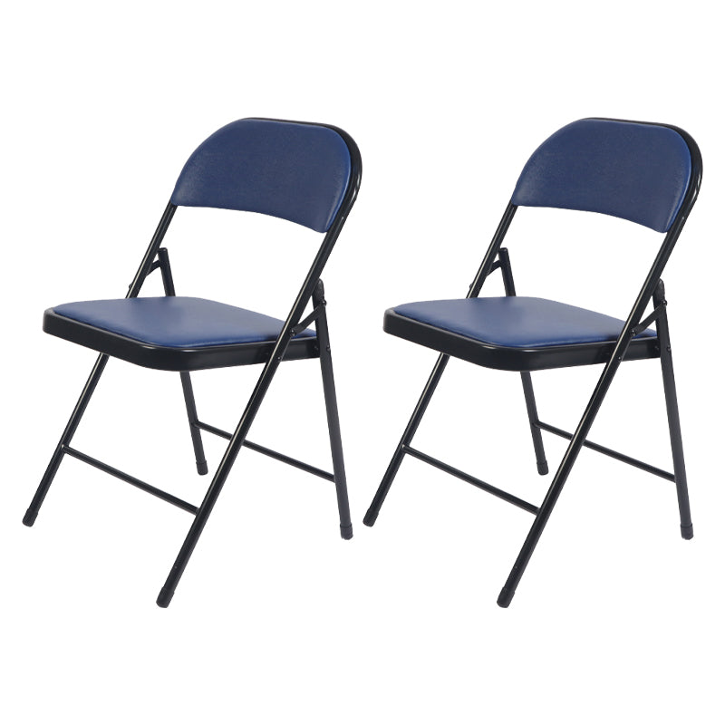 Modern Indoor-Outdoor Metal Home Side Chair Armless Folding Open Back Dining Side Chair Blue 2 Piece Set Clearhalo ' kitchen&dining_furn' 'Dining Chairs' 'Dining Tables & Seating' 'dining_chair' 'furn' 'furn_dining_chair' 'Furniture' 'furniture_dining_chair' 'Kitchen & Dining Furniture' 'kitchen' 3910407