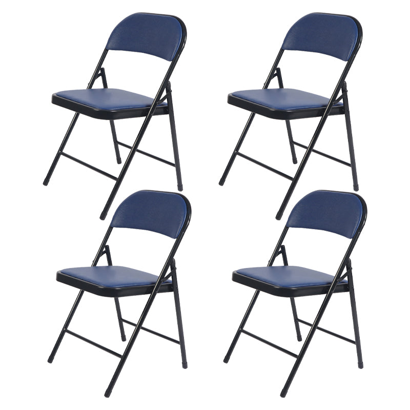 Modern Indoor-Outdoor Metal Home Side Chair Armless Folding Open Back Dining Side Chair Blue 4 Piece Set Clearhalo ' kitchen&dining_furn' 'Dining Chairs' 'Dining Tables & Seating' 'dining_chair' 'furn' 'furn_dining_chair' 'Furniture' 'furniture_dining_chair' 'Kitchen & Dining Furniture' 'kitchen' 3910408