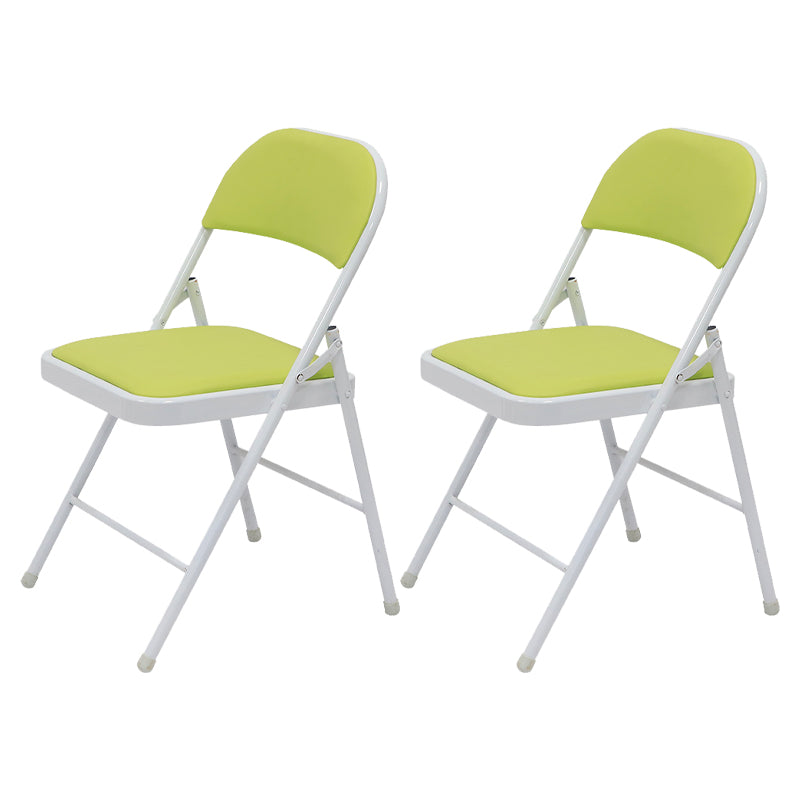 Modern Indoor-Outdoor Metal Home Side Chair Armless Folding Open Back Dining Side Chair Light Green 2 Piece Set Clearhalo ' kitchen&dining_furn' 'Dining Chairs' 'Dining Tables & Seating' 'dining_chair' 'furn' 'furn_dining_chair' 'Furniture' 'furniture_dining_chair' 'Kitchen & Dining Furniture' 'kitchen' 3910412