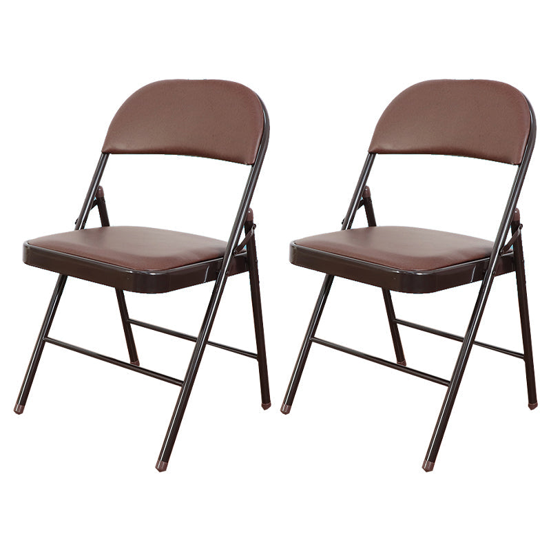 Modern Indoor-Outdoor Metal Home Side Chair Armless Folding Open Back Dining Side Chair Coffee 2 Piece Set Clearhalo ' kitchen&dining_furn' 'Dining Chairs' 'Dining Tables & Seating' 'dining_chair' 'furn' 'furn_dining_chair' 'Furniture' 'furniture_dining_chair' 'Kitchen & Dining Furniture' 'kitchen' 3910418