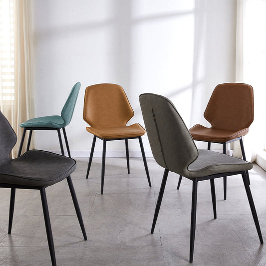 Contemporary Style Metal Dining Chair Dining Wingback Armless Side Chairs for Kitchen Clearhalo ' kitchen&dining_furn' 'Dining Chairs' 'Dining Tables & Seating' 'dining_chair' 'furn' 'furn_dining_chair' 'Furniture' 'furniture_dining_chair' 'Kitchen & Dining Furniture' 'kitchen' 3910426