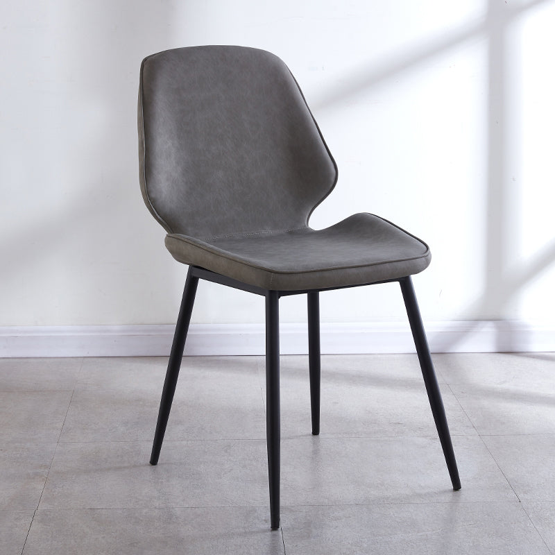 Contemporary Style Metal Dining Chair Dining Wingback Armless Side Chairs for Kitchen Light Gray 1 Piece Black Clearhalo ' kitchen&dining_furn' 'Dining Chairs' 'Dining Tables & Seating' 'dining_chair' 'furn' 'furn_dining_chair' 'Furniture' 'furniture_dining_chair' 'Kitchen & Dining Furniture' 'kitchen' 3910428