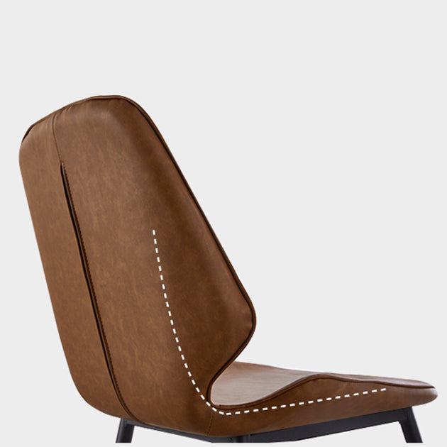 Contemporary Style Metal Dining Chair Dining Wingback Armless Side Chairs for Kitchen Clearhalo ' kitchen&dining_furn' 'Dining Chairs' 'Dining Tables & Seating' 'dining_chair' 'furn' 'furn_dining_chair' 'Furniture' 'furniture_dining_chair' 'Kitchen & Dining Furniture' 'kitchen' 3910438