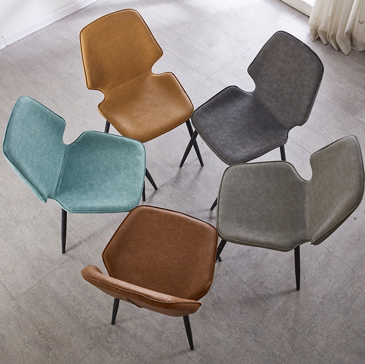 Contemporary Style Metal Dining Chair Dining Wingback Armless Side Chairs for Kitchen Clearhalo ' kitchen&dining_furn' 'Dining Chairs' 'Dining Tables & Seating' 'dining_chair' 'furn' 'furn_dining_chair' 'Furniture' 'furniture_dining_chair' 'Kitchen & Dining Furniture' 'kitchen' 3910441