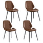 Contemporary Style Metal Dining Chair Dining Wingback Armless Side Chairs for Kitchen Dark Coffee 4 Piece Set Black Clearhalo ' kitchen&dining_furn' 'Dining Chairs' 'Dining Tables & Seating' 'dining_chair' 'furn' 'furn_dining_chair' 'Furniture' 'furniture_dining_chair' 'Kitchen & Dining Furniture' 'kitchen' 3910446