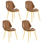 Contemporary Style Metal Dining Chair Dining Wingback Armless Side Chairs for Kitchen Khaki 4 Piece Set Brass Gold Clearhalo ' kitchen&dining_furn' 'Dining Chairs' 'Dining Tables & Seating' 'dining_chair' 'furn' 'furn_dining_chair' 'Furniture' 'furniture_dining_chair' 'Kitchen & Dining Furniture' 'kitchen' 3910455