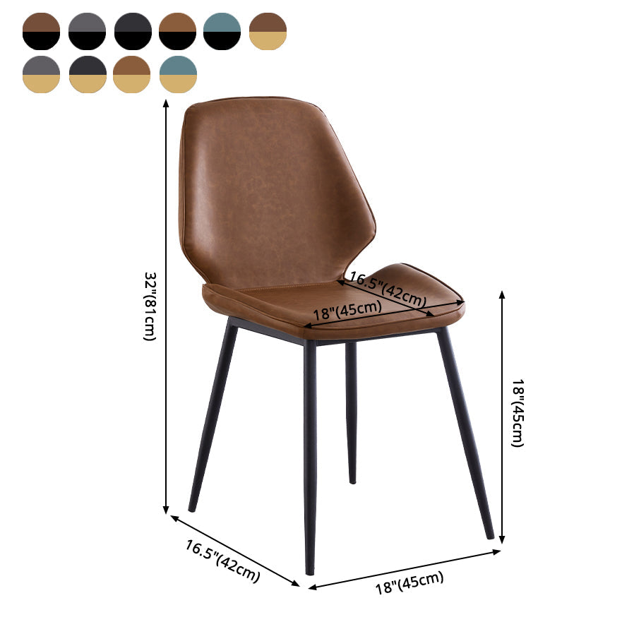 Contemporary Style Metal Dining Chair Dining Wingback Armless Side Chairs for Kitchen Clearhalo ' kitchen&dining_furn' 'Dining Chairs' 'Dining Tables & Seating' 'dining_chair' 'furn' 'furn_dining_chair' 'Furniture' 'furniture_dining_chair' 'Kitchen & Dining Furniture' 'kitchen' 3910462