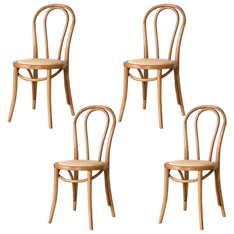 Modern Solid Beech Wood Chairs Kitchen Dining Windsor Back Side Chair Set Brown 4 Piece Set Clearhalo ' kitchen&dining_furn' 'Dining Chairs' 'Dining Tables & Seating' 'dining_chair' 'furn' 'furn_dining_chair' 'Furniture' 'furniture_dining_chair' 'Kitchen & Dining Furniture' 'kitchen' 3910487