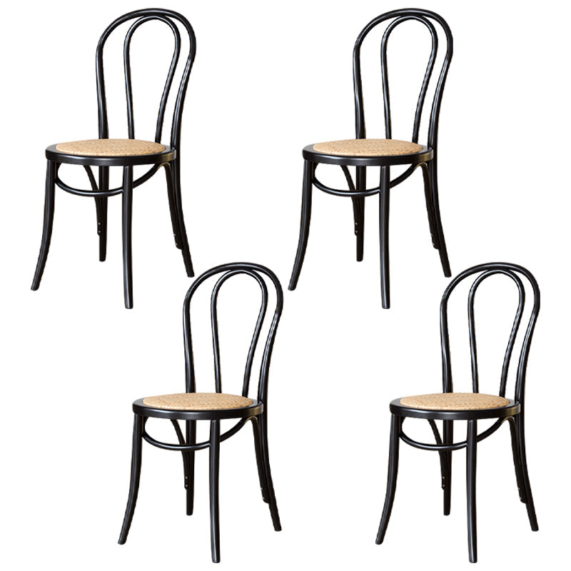 Modern Solid Beech Wood Chairs Kitchen Dining Windsor Back Side Chair Set Black-White 4 Piece Set Clearhalo ' kitchen&dining_furn' 'Dining Chairs' 'Dining Tables & Seating' 'dining_chair' 'furn' 'furn_dining_chair' 'Furniture' 'furniture_dining_chair' 'Kitchen & Dining Furniture' 'kitchen' 3910496