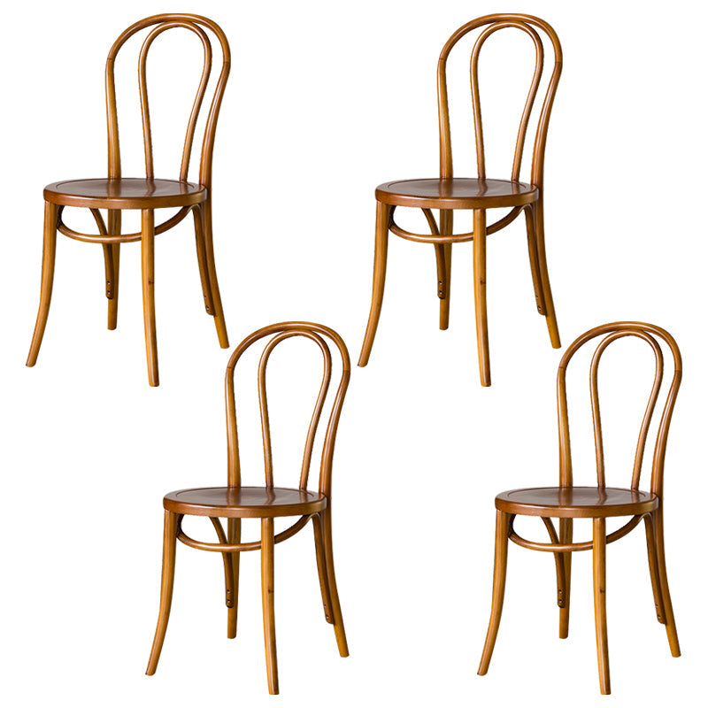 Modern Solid Beech Wood Chairs Kitchen Dining Windsor Back Side Chair Set Dark Brown 4 Piece Set Clearhalo ' kitchen&dining_furn' 'Dining Chairs' 'Dining Tables & Seating' 'dining_chair' 'furn' 'furn_dining_chair' 'Furniture' 'furniture_dining_chair' 'Kitchen & Dining Furniture' 'kitchen' 3910511