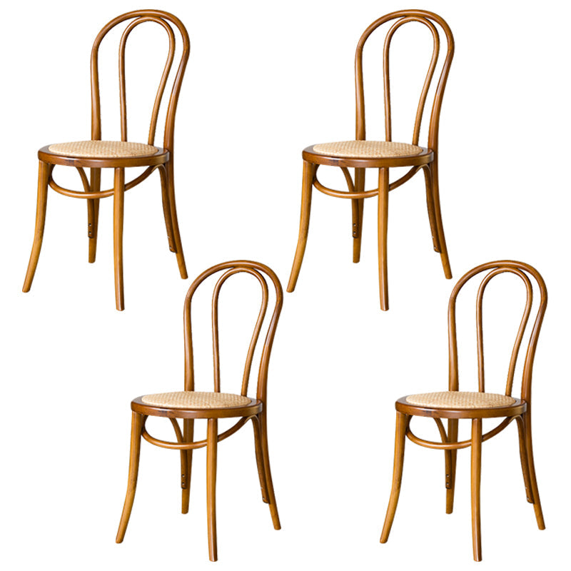 Modern Solid Beech Wood Chairs Kitchen Dining Windsor Back Side Chair Set Walnut 4 Piece Set Clearhalo ' kitchen&dining_furn' 'Dining Chairs' 'Dining Tables & Seating' 'dining_chair' 'furn' 'furn_dining_chair' 'Furniture' 'furniture_dining_chair' 'Kitchen & Dining Furniture' 'kitchen' 3910520