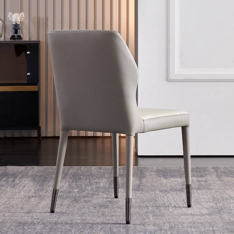 Contemporary Style Metal Dining Chairs Dining Wingback Armless Side Chairs for Kitchen Off-White 1 Piece Black Clearhalo ' kitchen&dining_furn' 'Dining Chairs' 'Dining Tables & Seating' 'dining_chair' 'furn' 'furn_dining_chair' 'Furniture' 'furniture_dining_chair' 'Kitchen & Dining Furniture' 'kitchen' 3910552