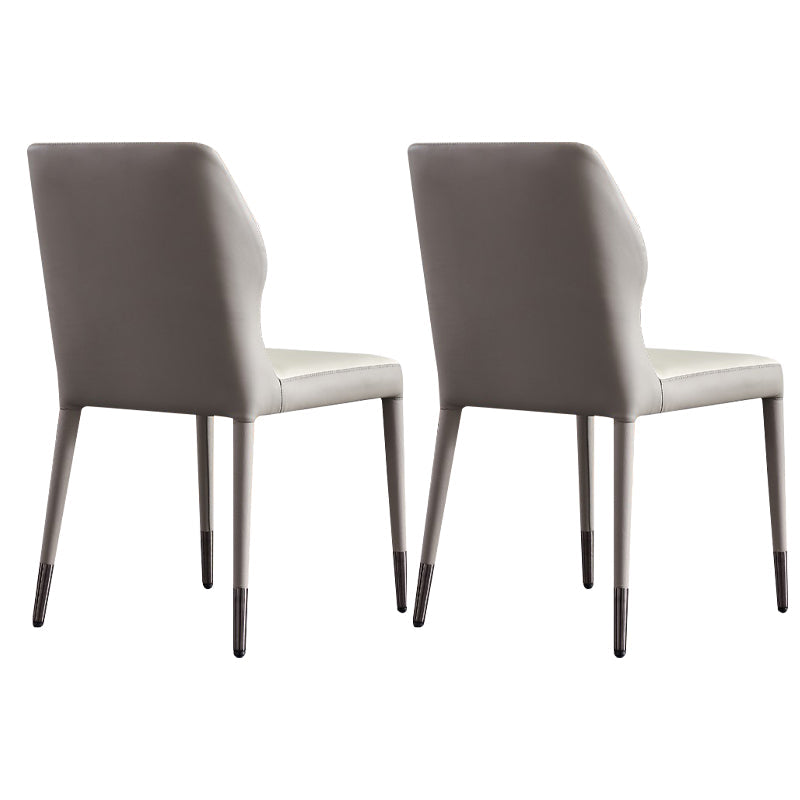 Contemporary Style Metal Dining Chairs Dining Wingback Armless Side Chairs for Kitchen Off-White 2 Piece Set Black Clearhalo ' kitchen&dining_furn' 'Dining Chairs' 'Dining Tables & Seating' 'dining_chair' 'furn' 'furn_dining_chair' 'Furniture' 'furniture_dining_chair' 'Kitchen & Dining Furniture' 'kitchen' 3910553