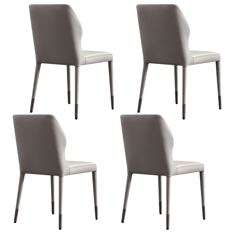 Contemporary Style Metal Dining Chairs Dining Wingback Armless Side Chairs for Kitchen Off-White 4 Piece Set Black Clearhalo ' kitchen&dining_furn' 'Dining Chairs' 'Dining Tables & Seating' 'dining_chair' 'furn' 'furn_dining_chair' 'Furniture' 'furniture_dining_chair' 'Kitchen & Dining Furniture' 'kitchen' 3910555