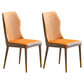 Contemporary Style Metal Dining Chairs Dining Wingback Armless Side Chairs for Kitchen Orange 2 Piece Set Brass Gold Clearhalo ' kitchen&dining_furn' 'Dining Chairs' 'Dining Tables & Seating' 'dining_chair' 'furn' 'furn_dining_chair' 'Furniture' 'furniture_dining_chair' 'Kitchen & Dining Furniture' 'kitchen' 3910560