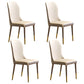Contemporary Style Metal Dining Chairs Dining Wingback Armless Side Chairs for Kitchen Off-White 4 Piece Set Brass Gold Clearhalo ' kitchen&dining_furn' 'Dining Chairs' 'Dining Tables & Seating' 'dining_chair' 'furn' 'furn_dining_chair' 'Furniture' 'furniture_dining_chair' 'Kitchen & Dining Furniture' 'kitchen' 3910565