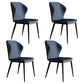 Contemporary Style Metal Dining Chair Dining Wingback Armless Side Chair for Kitchen Blue 4 Piece Set Clearhalo ' kitchen&dining_furn' 'Dining Chairs' 'Dining Tables & Seating' 'dining_chair' 'furn' 'furn_dining_chair' 'Furniture' 'furniture_dining_chair' 'Kitchen & Dining Furniture' 'kitchen' 3910583