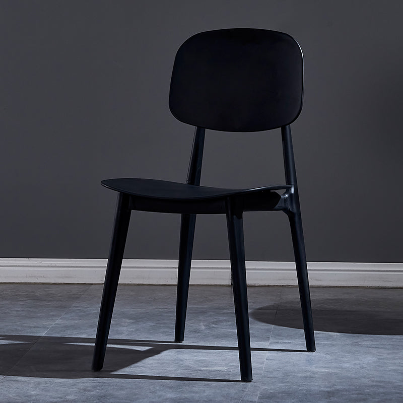 Minimalist Style Open Back Dining Side Chairs Plastic Dining Armless Chairs for Home Black 1 Piece Clearhalo ' kitchen&dining_furn' 'Dining Chairs' 'Dining Tables & Seating' 'dining_chair' 'furn' 'furn_dining_chair' 'Furniture' 'furniture_dining_chair' 'Kitchen & Dining Furniture' 'kitchen' 3910591