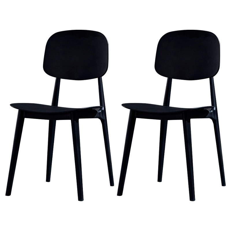 Minimalist Style Open Back Dining Side Chairs Plastic Dining Armless Chairs for Home Black 2 Piece Set Clearhalo ' kitchen&dining_furn' 'Dining Chairs' 'Dining Tables & Seating' 'dining_chair' 'furn' 'furn_dining_chair' 'Furniture' 'furniture_dining_chair' 'Kitchen & Dining Furniture' 'kitchen' 3910593