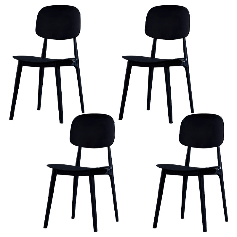 Minimalist Style Open Back Dining Side Chairs Plastic Dining Armless Chairs for Home Black 4 Piece Set Clearhalo ' kitchen&dining_furn' 'Dining Chairs' 'Dining Tables & Seating' 'dining_chair' 'furn' 'furn_dining_chair' 'Furniture' 'furniture_dining_chair' 'Kitchen & Dining Furniture' 'kitchen' 3910595
