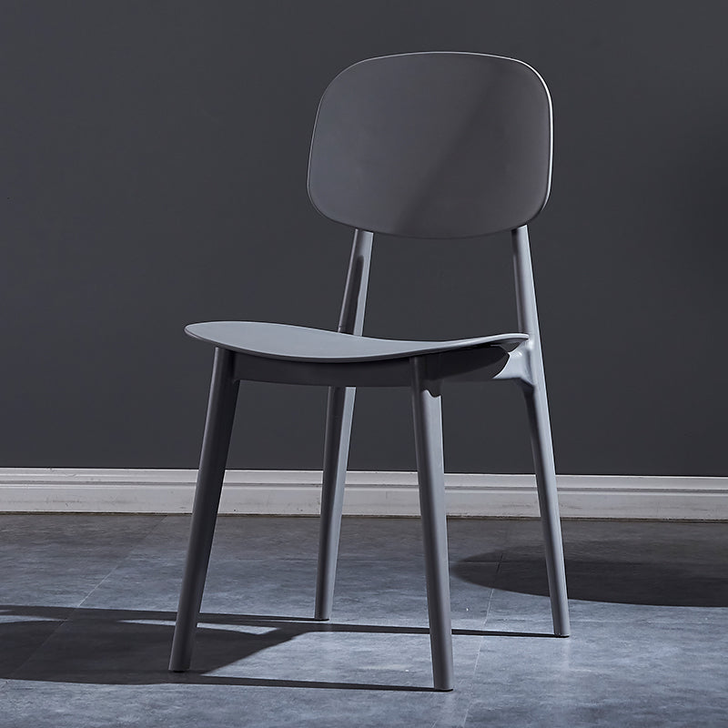 Minimalist Style Open Back Dining Side Chairs Plastic Dining Armless Chairs for Home Grey 1 Piece Clearhalo ' kitchen&dining_furn' 'Dining Chairs' 'Dining Tables & Seating' 'dining_chair' 'furn' 'furn_dining_chair' 'Furniture' 'furniture_dining_chair' 'Kitchen & Dining Furniture' 'kitchen' 3910596