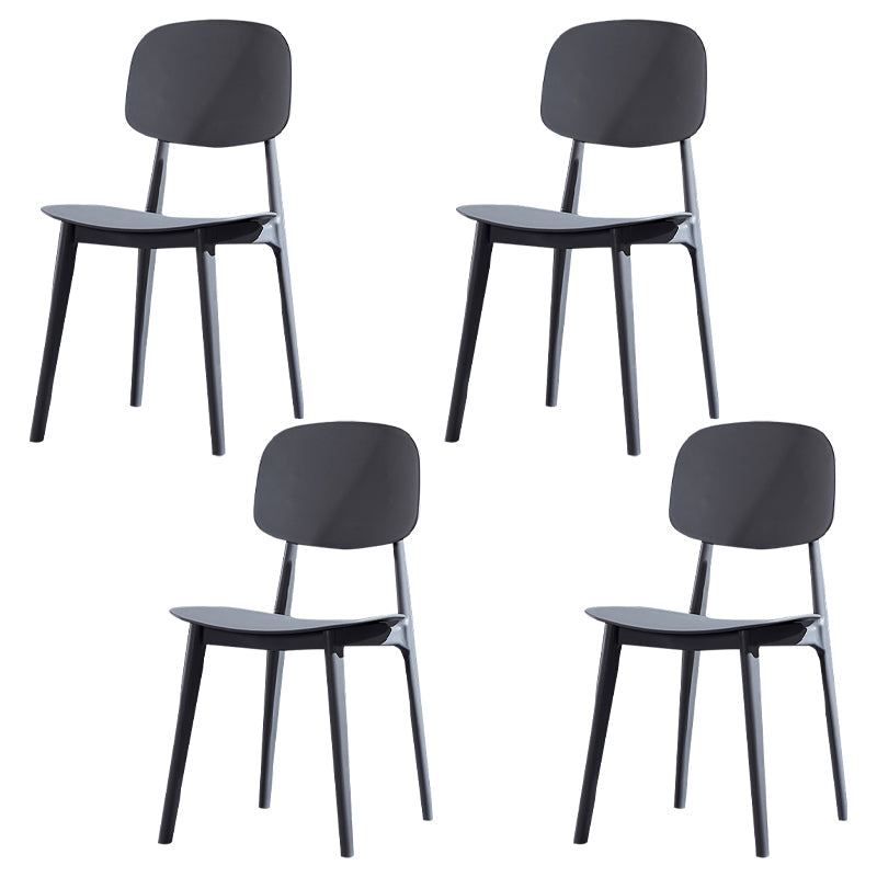 Minimalist Style Open Back Dining Side Chairs Plastic Dining Armless Chairs for Home Grey 4 Piece Set Clearhalo ' kitchen&dining_furn' 'Dining Chairs' 'Dining Tables & Seating' 'dining_chair' 'furn' 'furn_dining_chair' 'Furniture' 'furniture_dining_chair' 'Kitchen & Dining Furniture' 'kitchen' 3910601