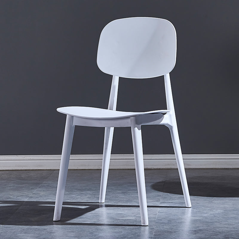 Minimalist Style Open Back Dining Side Chairs Plastic Dining Armless Chairs for Home White 1 Piece Clearhalo ' kitchen&dining_furn' 'Dining Chairs' 'Dining Tables & Seating' 'dining_chair' 'furn' 'furn_dining_chair' 'Furniture' 'furniture_dining_chair' 'Kitchen & Dining Furniture' 'kitchen' 3910602