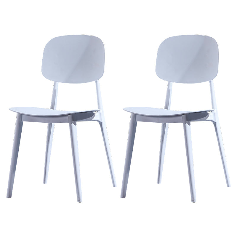 Minimalist Style Open Back Dining Side Chairs Plastic Dining Armless Chairs for Home White 2 Piece Set Clearhalo ' kitchen&dining_furn' 'Dining Chairs' 'Dining Tables & Seating' 'dining_chair' 'furn' 'furn_dining_chair' 'Furniture' 'furniture_dining_chair' 'Kitchen & Dining Furniture' 'kitchen' 3910605