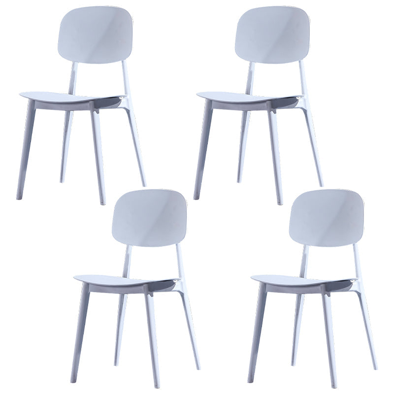 Minimalist Style Open Back Dining Side Chairs Plastic Dining Armless Chairs for Home White 4 Piece Set Clearhalo ' kitchen&dining_furn' 'Dining Chairs' 'Dining Tables & Seating' 'dining_chair' 'furn' 'furn_dining_chair' 'Furniture' 'furniture_dining_chair' 'Kitchen & Dining Furniture' 'kitchen' 3910606