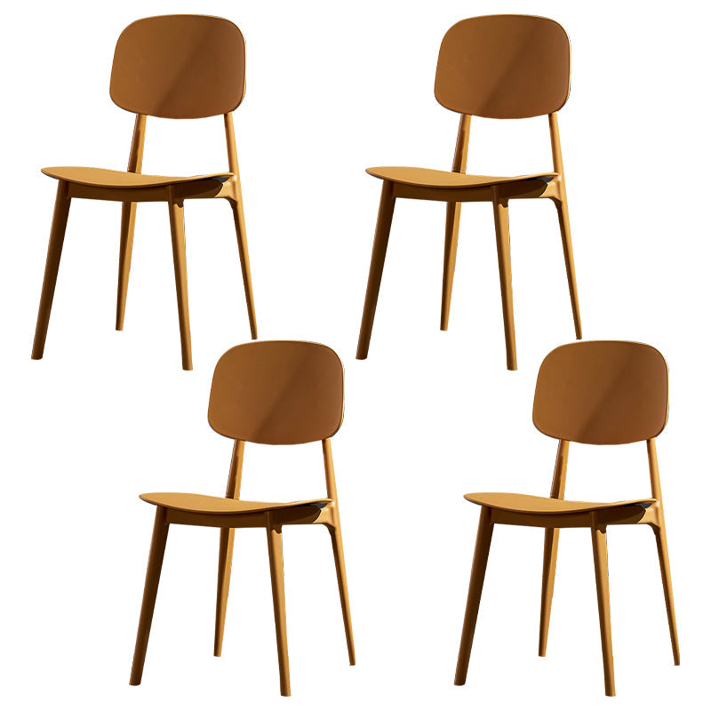 Minimalist Style Open Back Dining Side Chairs Plastic Dining Armless Chairs for Home Yellow 4 Piece Set Clearhalo ' kitchen&dining_furn' 'Dining Chairs' 'Dining Tables & Seating' 'dining_chair' 'furn' 'furn_dining_chair' 'Furniture' 'furniture_dining_chair' 'Kitchen & Dining Furniture' 'kitchen' 3910615