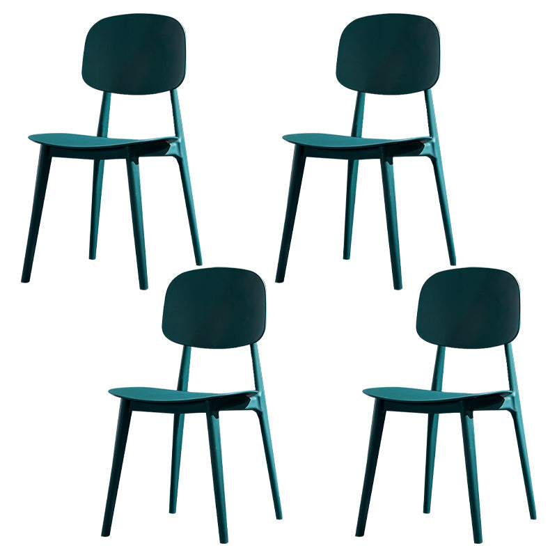 Minimalist Style Open Back Dining Side Chairs Plastic Dining Armless Chairs for Home Green 4 Piece Set Clearhalo ' kitchen&dining_furn' 'Dining Chairs' 'Dining Tables & Seating' 'dining_chair' 'furn' 'furn_dining_chair' 'Furniture' 'furniture_dining_chair' 'Kitchen & Dining Furniture' 'kitchen' 3910618