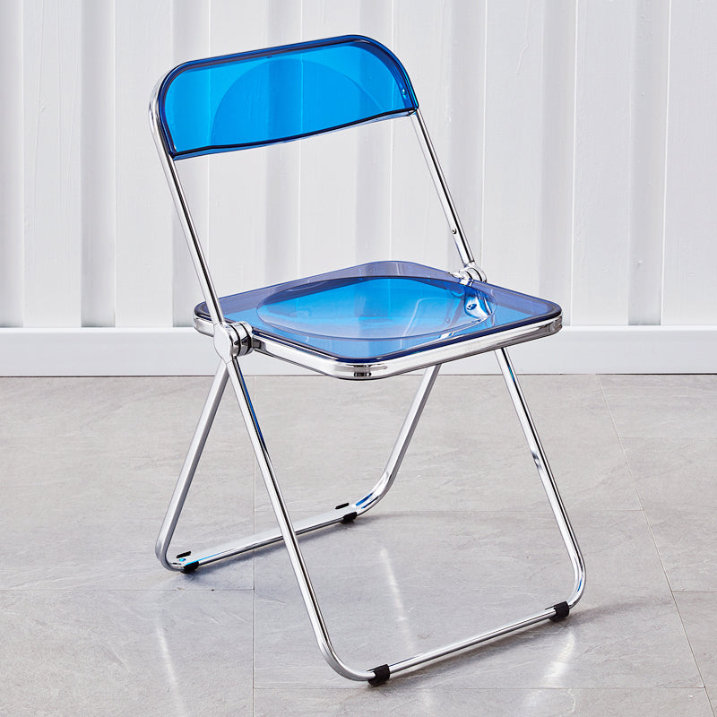 Modern Metal Indoor-Outdoor Chair Armless Open Back Single Dining Side Chair Blue Clearhalo ' kitchen&dining_furn' 'Dining Chairs' 'Dining Tables & Seating' 'dining_chair' 'furn' 'furn_dining_chair' 'Furniture' 'furniture_dining_chair' 'Kitchen & Dining Furniture' 'kitchen' 3910630