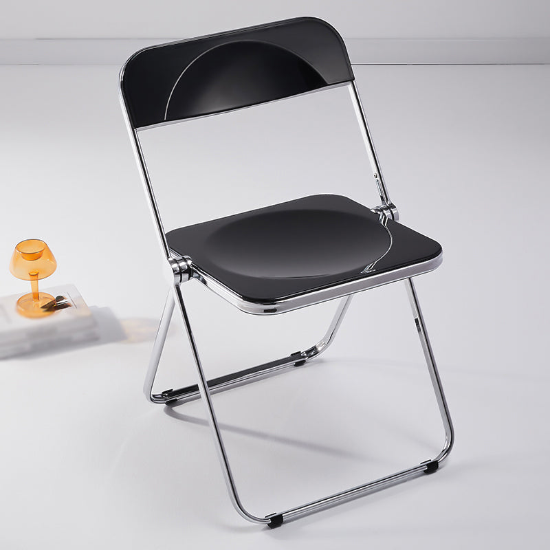 Modern Metal Indoor-Outdoor Chair Armless Open Back Single Dining Side Chair Gloss Black Clearhalo ' kitchen&dining_furn' 'Dining Chairs' 'Dining Tables & Seating' 'dining_chair' 'furn' 'furn_dining_chair' 'Furniture' 'furniture_dining_chair' 'Kitchen & Dining Furniture' 'kitchen' 3910640