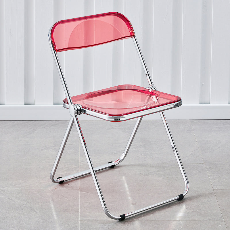 Modern Metal Indoor-Outdoor Chair Armless Open Back Single Dining Side Chair Watermelon Red Clearhalo ' kitchen&dining_furn' 'Dining Chairs' 'Dining Tables & Seating' 'dining_chair' 'furn' 'furn_dining_chair' 'Furniture' 'furniture_dining_chair' 'Kitchen & Dining Furniture' 'kitchen' 3910648