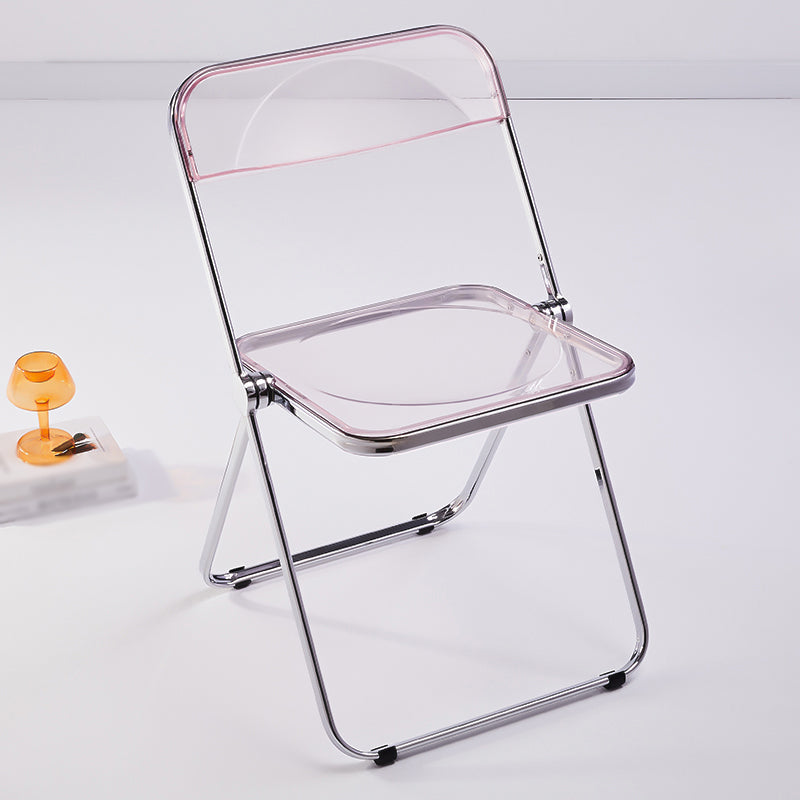 Modern Metal Indoor-Outdoor Chair Armless Open Back Single Dining Side Chair Light Pink Clearhalo ' kitchen&dining_furn' 'Dining Chairs' 'Dining Tables & Seating' 'dining_chair' 'furn' 'furn_dining_chair' 'Furniture' 'furniture_dining_chair' 'Kitchen & Dining Furniture' 'kitchen' 3910650