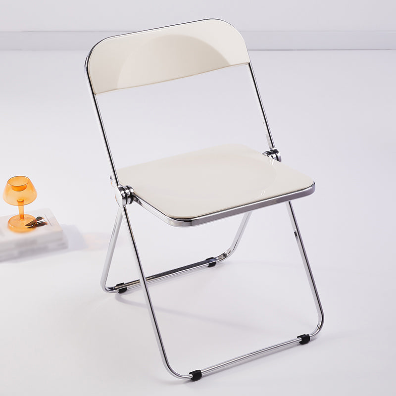 Modern Metal Indoor-Outdoor Chair Armless Open Back Single Dining Side Chair Off-White Clearhalo ' kitchen&dining_furn' 'Dining Chairs' 'Dining Tables & Seating' 'dining_chair' 'furn' 'furn_dining_chair' 'Furniture' 'furniture_dining_chair' 'Kitchen & Dining Furniture' 'kitchen' 3910651