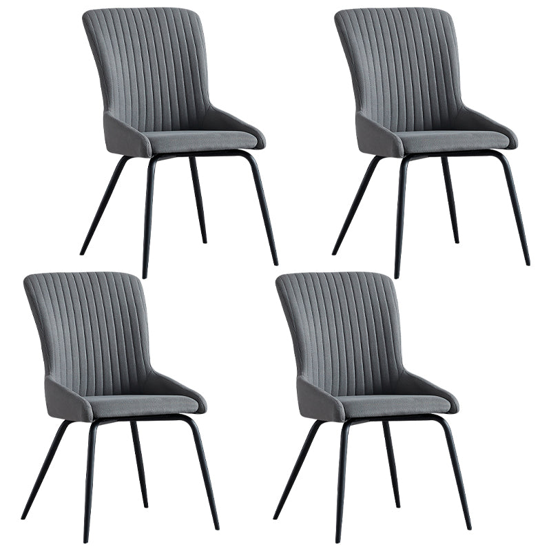 Contemporary Style Metal Dining Chair Dining Arm Side Chair for Kitchen Dark Gray 4 Piece Set Clearhalo ' kitchen&dining_furn' 'Dining Chairs' 'Dining Tables & Seating' 'dining_chair' 'furn' 'furn_dining_chair' 'Furniture' 'furniture_dining_chair' 'Kitchen & Dining Furniture' 'kitchen' 3910655