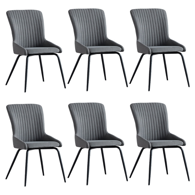 Contemporary Style Metal Dining Chair Dining Arm Side Chair for Kitchen Dark Gray 6 Piece Set Clearhalo ' kitchen&dining_furn' 'Dining Chairs' 'Dining Tables & Seating' 'dining_chair' 'furn' 'furn_dining_chair' 'Furniture' 'furniture_dining_chair' 'Kitchen & Dining Furniture' 'kitchen' 3910657