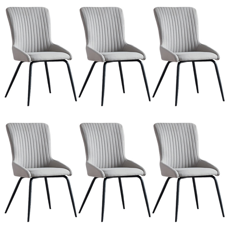 Contemporary Style Metal Dining Chair Dining Arm Side Chair for Kitchen Light Gray 6 Piece Set Clearhalo ' kitchen&dining_furn' 'Dining Chairs' 'Dining Tables & Seating' 'dining_chair' 'furn' 'furn_dining_chair' 'Furniture' 'furniture_dining_chair' 'Kitchen & Dining Furniture' 'kitchen' 3910663